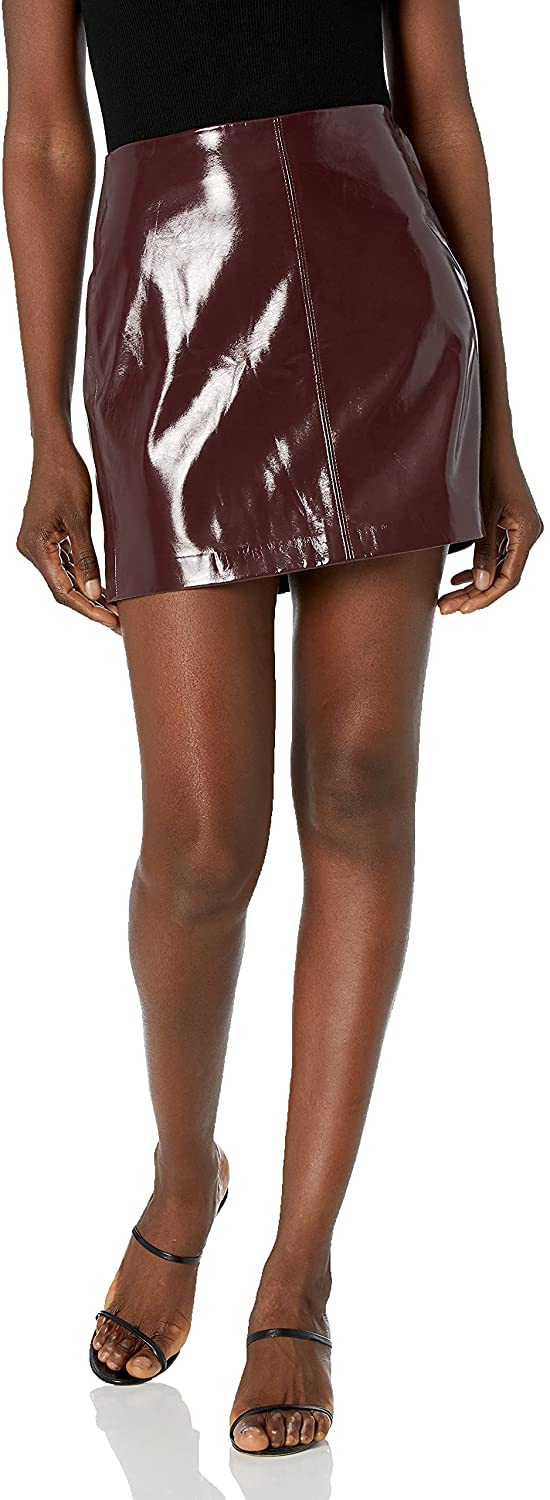 Berry Hued Vinyl Mini Skirt