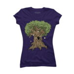 Love Takes Time - Tree with Pocketwatches and Heart Juniors Purple Graphic Tee - Design By Humans S
