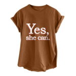 CYMMPU Women Clothing Trendy Y2K Graphic Tops for Women Loose Fit Summer Shirts Lady Tops Dressy Casual Vintage Tees Short Sleeve T Shirt Coffee