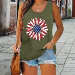 Yilirongyumm Tank Top For Women Independence Day Print Tank Tops Summer Casual Sleeveless Vest Tops Muscle Tee Shirts