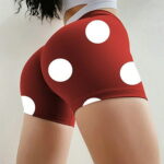 NEGJ Women s Fashion Polka Dot Print Casual Yoga Short Pants S/M/L/XL/XXL