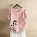 AXXD Graphic Tees for Lady Printed Loose Summer Womens T Shirts 3/4 Sleeve Clearance Pink 8