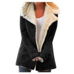 Hoodie Jacket Jacket With Pocket Slim Fashion Cardigan Womens Winter Jacket Warm Trendy Coat Fuzzy Outwear A1-Black Medium