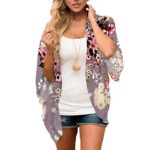 Toto Jackets Coats For Women Crew Neck Floral Print Puff Sleeve Cardigan Loose Cover Up Kimono Beach Blouse Tops Coat