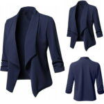 Fashion Womens Open Front Cardigan Casual Solid Long Sleeve Jacket Coat