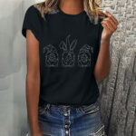 YFPWM Clothes for Women Fashion 2022 Simple Stretch Formal Blouse Batwing Sleeve Waffle Shirts Button Down Fashion T Shirts Curved Hem Sheer Chiffon Tops Crewneck Easter Print Tops