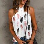 Cotonie Fashion Woman Causal Printing Blouse Sleeveless T-Shirt Summer Tank Tops Big Sale M