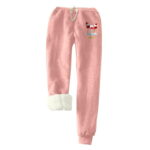 Women s Fleece Lined Sweatpants Printed Winter Warm Thick High Waisted Drawstring Athletic Jogger Pants with Pockets Women Clothes