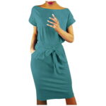 Summer Dresses For Women 2022 Womens Fashion Cool Solid Color Casual Formol Party Short Sleeve Elegant Dress