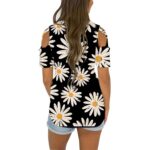 ERTUTUYI Womens tops Womens Casual Loose Strappy Cold Shoulder O Neck Zipper Tops Basic Shirt Blouse Black XXL