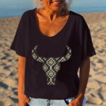 〖Yilirongyumm〗 Black S T Shirts For Women Neck T-Shirt Casual Women s Print Round Solid Color Loose Top Women s Blouse