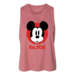 Mickey & Friends - Est 1928 - Juniors Cropped Racerback Tank Top