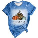 〖Yilirongyumm〗 Blue XXL T Shirts For Women Autumn Print Tie Dye Printed Short Sleeve T Shirt Top