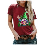 Tejiojio Essentials Short Sleeve Clearance Lady s Summer T-Shirt Women Casual St. Patrick s Day Printed Cotton Tops Tees