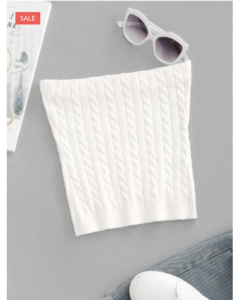 White knitted tube top 
