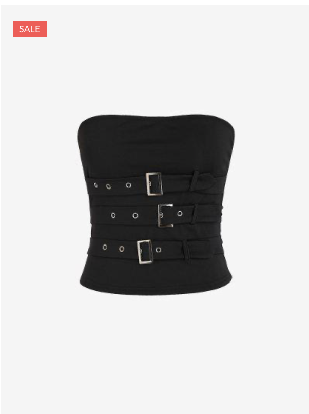 Black top with three waist belts 