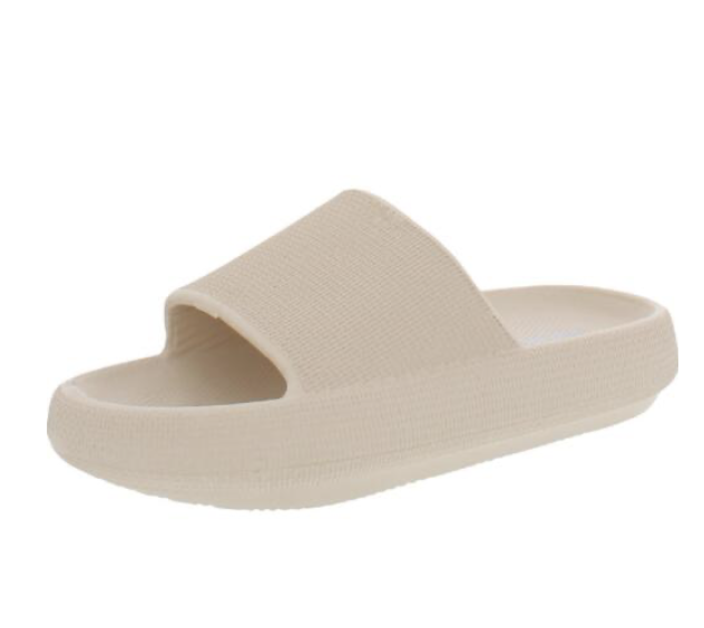 Ivory slip on sandals 