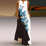 Cotonie Women s Summer Plus Size Dress Sleeveless V Neck Beach Sundress Long Dress