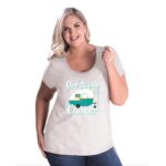 IWPF - Women s Plus Size Curvy T-Shirt  up to Size 28 - ONE HAPPY CAMPER
