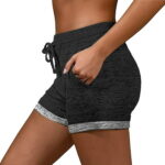 Hxroolrp Shorts For Women s Casual Spring And Summer Drawstring Color Matching Sports Yoga Shorts