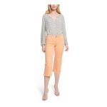 NYDJ Womens Orange Stretch Zippered Wide Leg Jeans 16