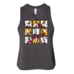 Mickey & Friends - Goofy Grid - Juniors Cropped Racerback Tank Top