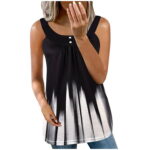 HTNBO Summer Styles from $13 Women’s Loose Straps Tank Top Sleeveless Scoop Neck Novel Printed Blouse Vest Tshirt
