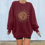 Hxroolrp Shirts For Womens Tops Winter Sun Printing Sweatshirt Pullover Tops