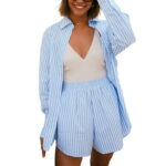 Frontwalk Women Loose High Waisted Summer Beach Shorts Boho Casual Short Hot Pants Elastic Waist Lounge Mini Pant With Pockets