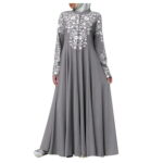wendunide long sleeve dress for women Women Muslim Dress Kaftan Arab Jilbab Abaya Islamic Lace Stitching Maxi Dress sweater dress for women