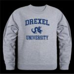 W Republic 568-215-HGY-02 Drexel University Dragons Seal Crewneck Sweatshirt  Heather Grey - Medium