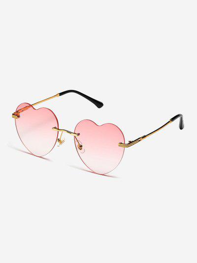 heart shape metal sunglasses light pink