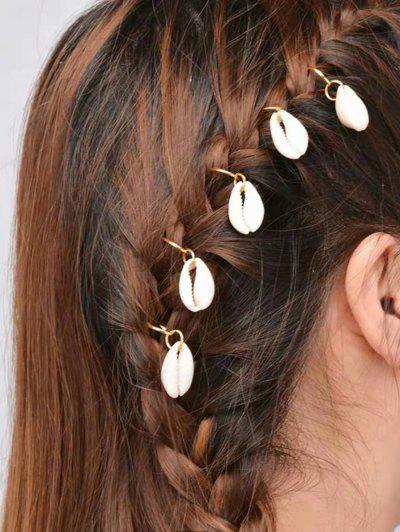 Shell Pendant Hair Braider Decoration Cool white