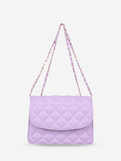 Light purple quilted chain tote bag