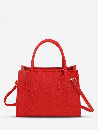 Solid Color Mini Handle Crossbody Bag Lava red