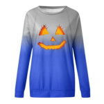 Womens Crewneck Sweatshirts Funny Print Gradient T Shirts Long Sleeve Casual Loose Fit Lightweight Blouses Tunics