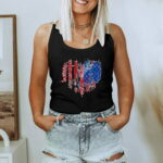 Cotonie Women s Summer Tops Round Neck Independence Day Printing Sleeveless Casual Loose Vest Tops