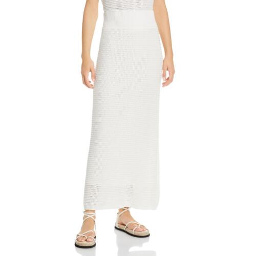 White Knit Long Casual Maxi Skirt