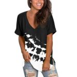 Sunhillsgrace T-Shirts For Women Tops For Women S V-Neck Short Sleeve Tops Women Summer Causal Loose T-Shirt Top Tee Shirt Top Blouse