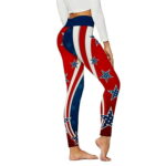 Women Independence Day Printed Leggings High Waist Workout Running Sports Tights Lift Yoga Pants