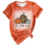 It is Fall Yall Thanksgiving Shirt for Women Crewneck Tie Dye Pumpkin Tunic Tops Casual Short Sleeve Blouse