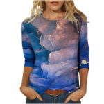 Womens Casual Long Sleeve Sweatshirts Crewneck Vintage Trendy Graphic Printed Tunic Tees Tops Blouses Tshirts