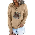 JDEFEG Womens Dress Sweaters and Jackets Ladies Long Sleeve Button Sweatshirt Print Hooded Drawstring Pocket Loose Casual Sweatshirt Plain Sweatshirts Women Polyester B L