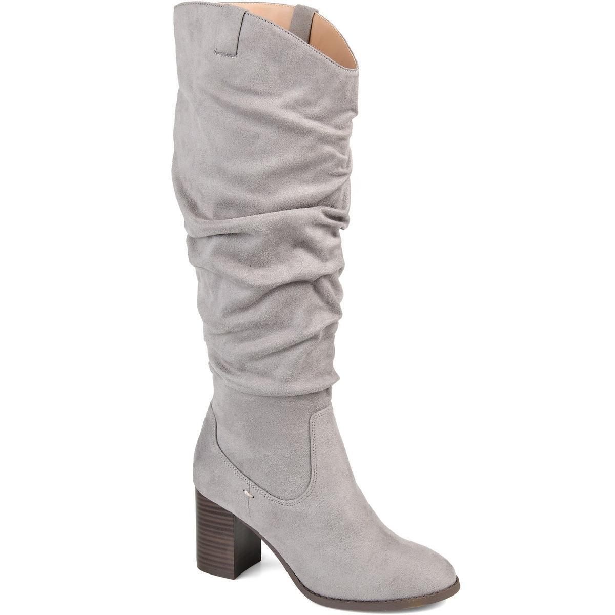 Gray Knee-High Boots