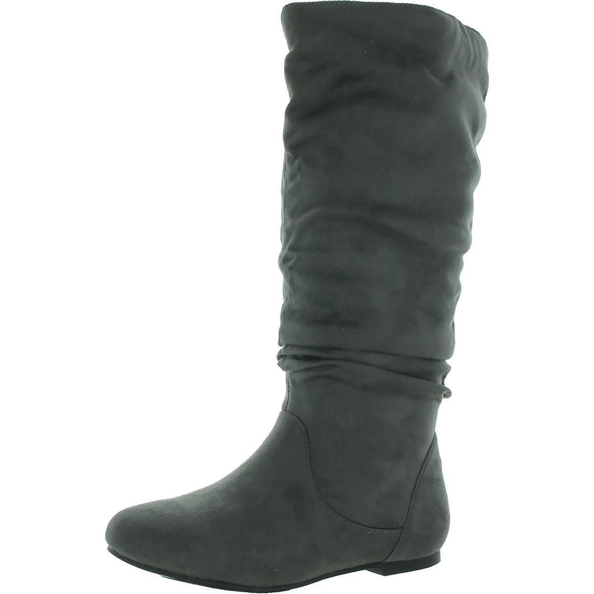 Gray Mid-Calf Boots Shoes