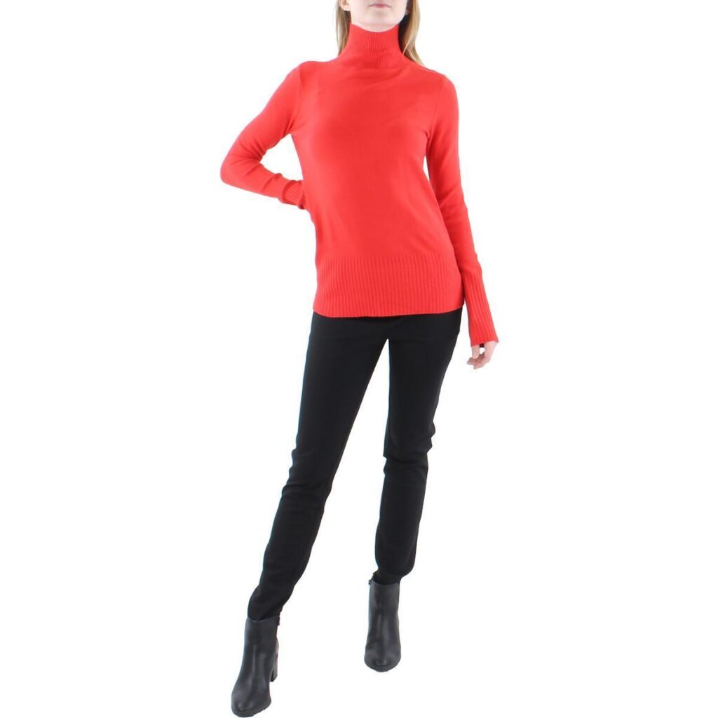 Red Fitted Turtleneck Sweater