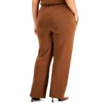 Calvin Klein Womens Brown Wool Knit Casual Wide Leg Pants Plus 3X BHFO 9239