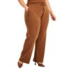 Calvin Klein Womens Brown Wool Knit Casual Wide Leg Pants Plus 3X BHFO 9239
