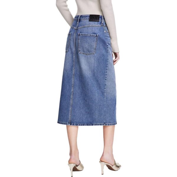 DKNY Jeans Womens Blue Asymmetric Midi Daytime Denim Skirt 28 30 BHFO 6360