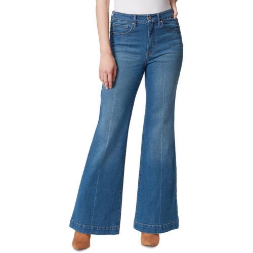 Blue Denim Flare Wide Leg Jeans